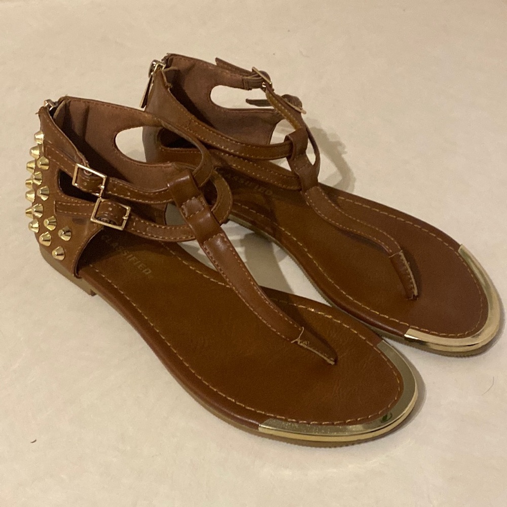 Gold studded sandals